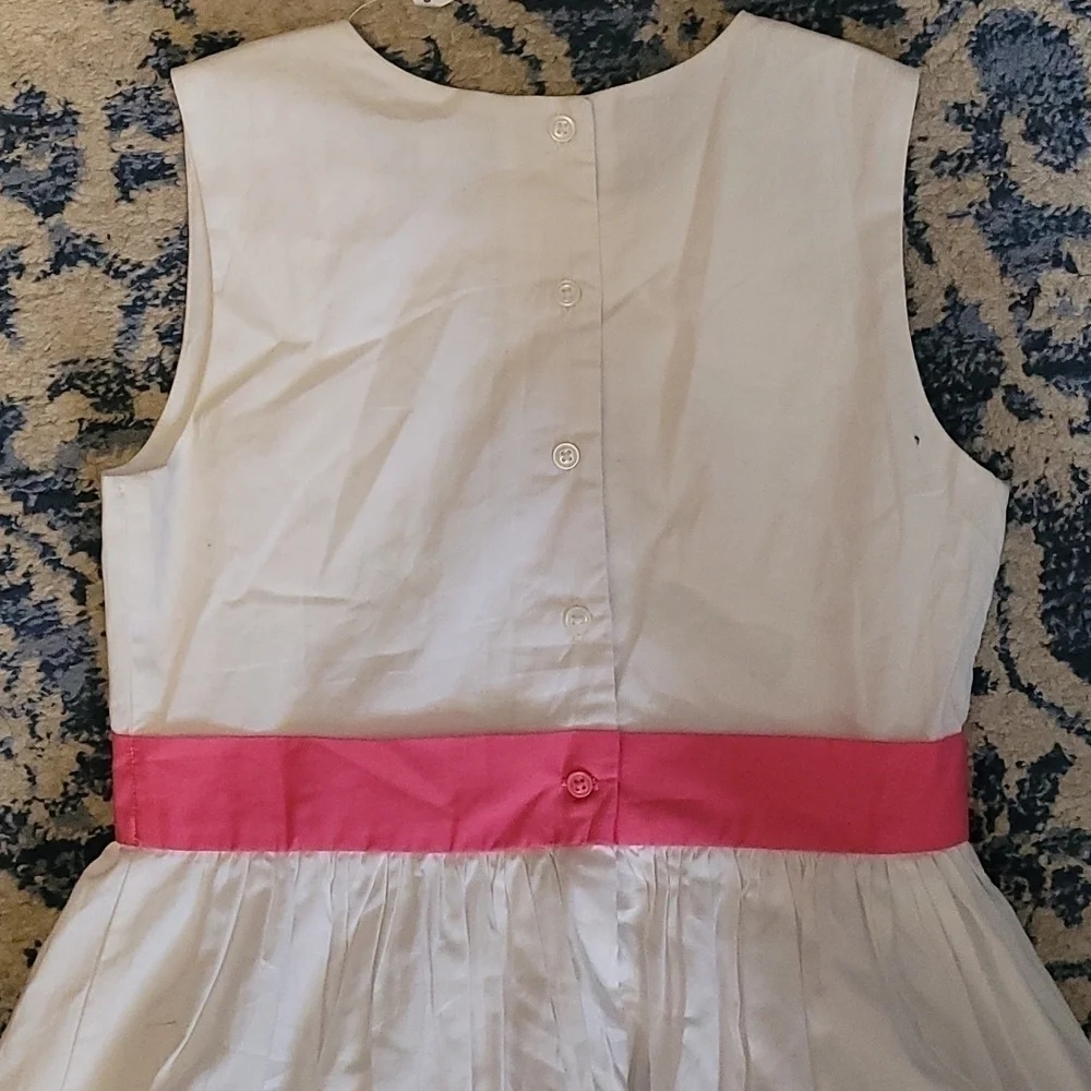 Gymboree pink white seersucker dress sz 10 new with tags K16